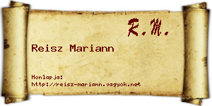 Reisz Mariann névjegykártya